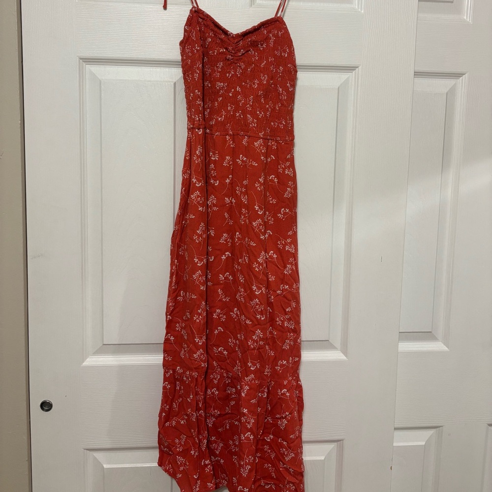 Abercrombie & Fitch Red Floral Midi Dress